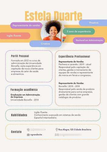 Kit De Currículos Estilosos Coloridos Para Todas As Áreas