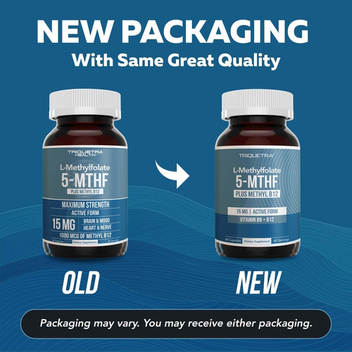 Triquetra Health L-methylfolate 5-mthf Plus Methyl B12 60cap