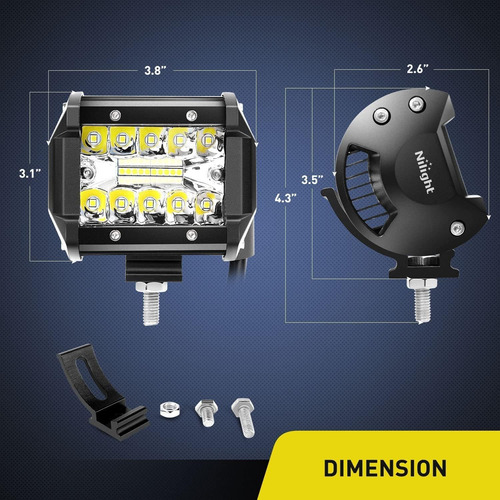 2 Unidades De 4 Pulgadas Led Pods 60 W Conducción Le 6665261