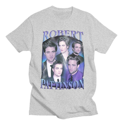 Playera Clásica Robert Pattinson Hombre Manga Corta Vintage