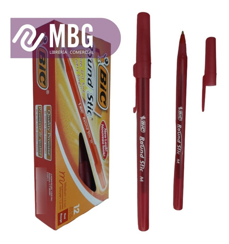 Imagen 3 de 7 de Lapicera Bolígrafo Bic Rondo Round Stic Rojo Caja X12