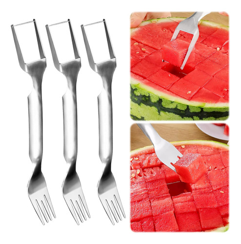 2-in-1 Watermelon Fork Slicer, 3 Pcs Watermelon Slicer Cutte