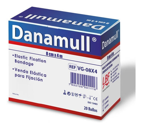 Venda De Gasa Elasticada Danamull 8cm X 4mts - Caja X 20