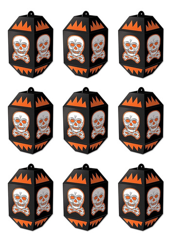 Linternas De Papel De Cala  De Halloween Vintage, 9 Pie...