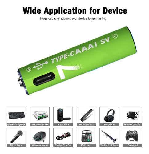 Pilas De Litio Recargables Aaa Usb Carga De 1.5v Baterias