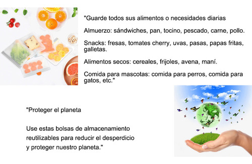 40 Bolsas De Almacenamiento Reutilizable Hermética