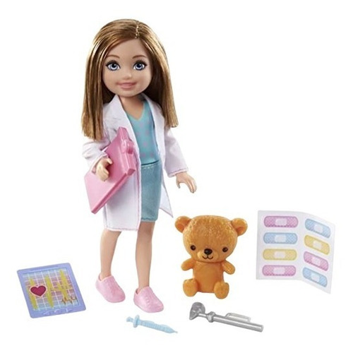 Juguete Muñeca Chelsea Barbie Doctora Peluche Y Accesorios