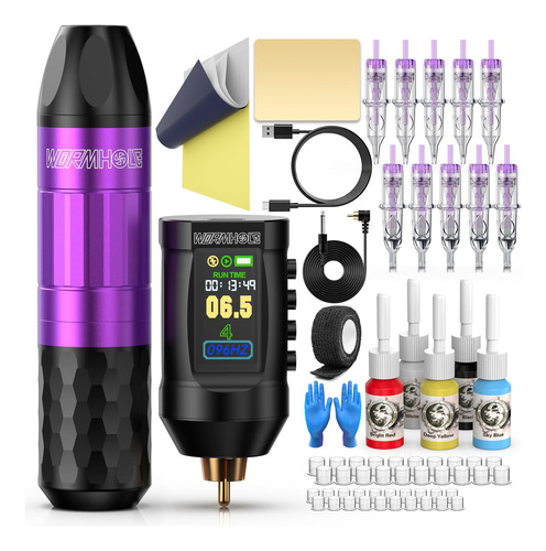 Kit De Máquina De Tatuaje Inalámbrico Wormhole Modelo Comple