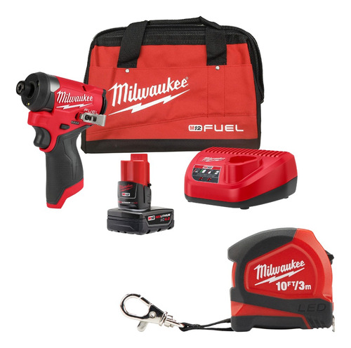 Milwaukee Atornillador M12 Fuel 3ra Gen 3453-20 + 1 Bat 4 Ah