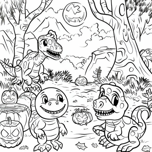 Pdf Imprimible Para Colorear: 100 Dinosaurios Felices Niños