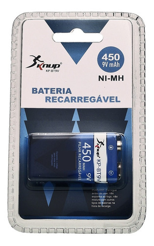 Imagem 2 de 2 de Bateria Recarregável 9volts 450mah