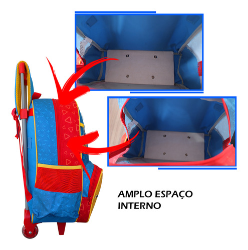 Mochila De Rodinhas Infantil + Lancheira Térmica Bolofofos
