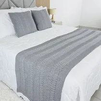 Comprar Kit Peseira Tricot Cama Casal Queen Links +2 Capas Almofadas