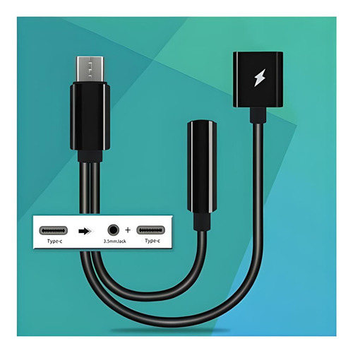Cable De Audio Tipo C Aux Celular Usb Tipo C + Carga