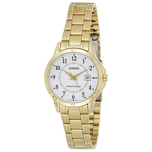 Reloj Casio Dama Analogo Acero Dorado Fecha Mod Ltp-v004g-7b