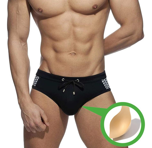 Traje De Baño Hombre Relleno Bulto Corto Briefs Bikini Sexy