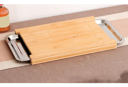 Tablero De Corte De Bambú, Tabla De Cortar Doble Placa