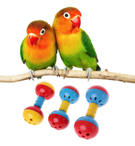 (l) Bird Toys Coloridos Plastics Interactive Dual Ball Parro