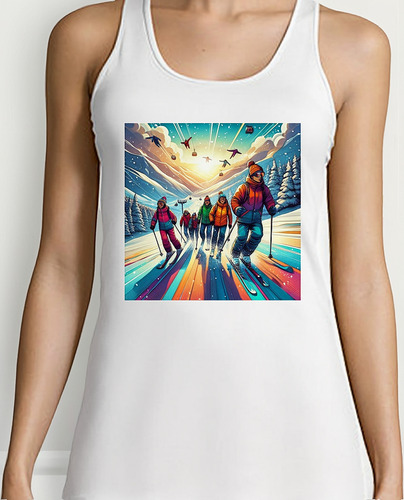Musculosa Mujer Esquio En La Nieve Ojala No Me Caiga C3