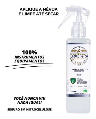 Limpador A Seco Para Instrumentos Musicais 210ml Orkestra