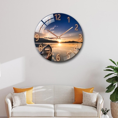 Reloj De Pared Silencioso De De Vidrio Templado, Sala De
