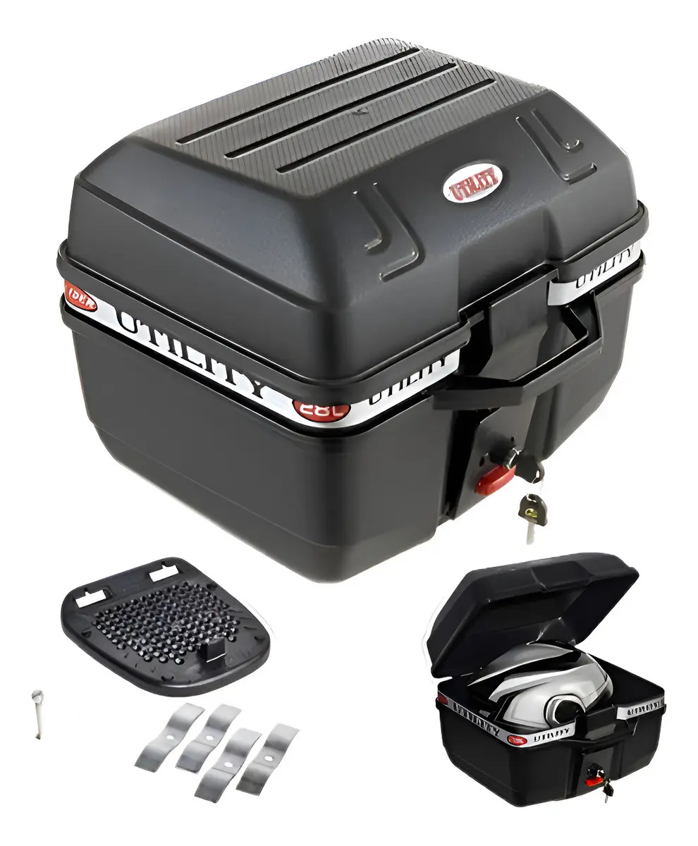 Baú De Moto Glider 28 Litros Utility Bauleto Moto Cor Preto