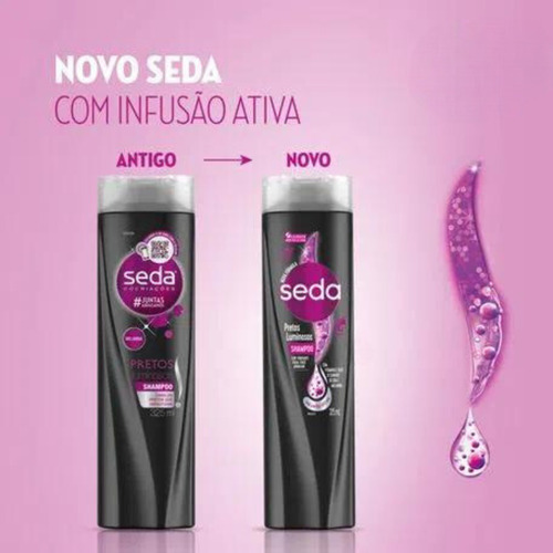 Kit Shampoo E Condicionador Seda Pretos Iuminados 325ml