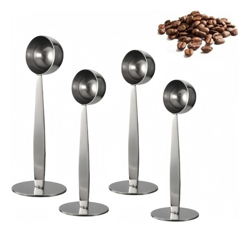 . Cuchara De Café 2 En 1 De 4 Piezas, Cuchara Dosificadora
