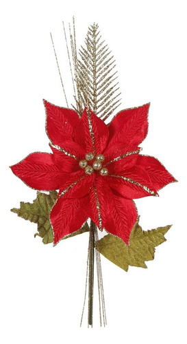 Nochebuena Terciopelo Roja Decorar Navidad 45cm Mylin 1pz