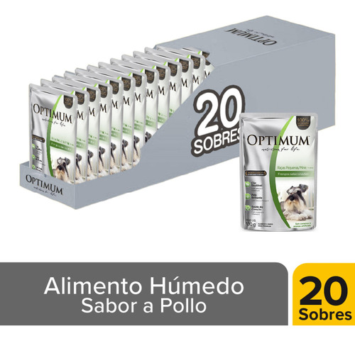 Optimum alimento húmedo perro raza pequeña pollo 20 un