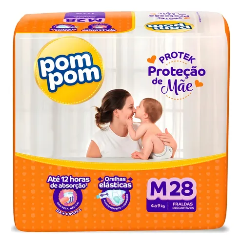 Fraldas Pom Pom Protek M x 28 unidades