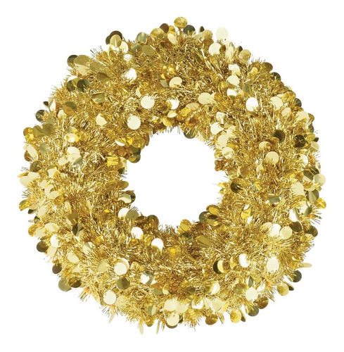Imagen 2 de 6 de Corona De Navidad Navideña Para Puerta Dorada Fiestas