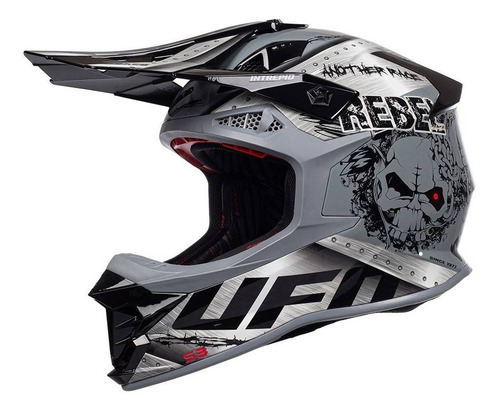 Casco Moto Ufo Cross Enduro Intrepid Metal Solomototeam