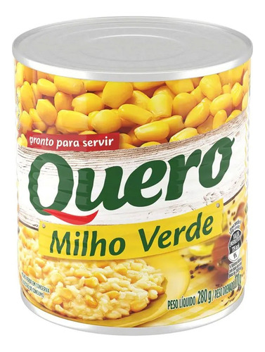 Milho Verde Em Conserva Quero 1,7kg - Kit Com 2 Latas
