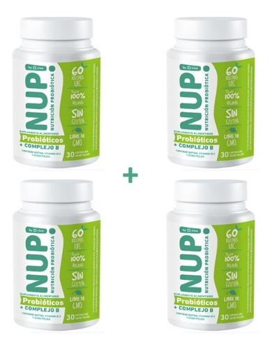 Imagen 1 de 3 de Pack 4 Nup!: Probióticos+vitaminas B +biotina +b12
