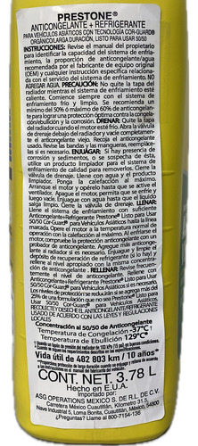 Anticongelante Prestone Verde 3.78l Vehiculo Asiatico