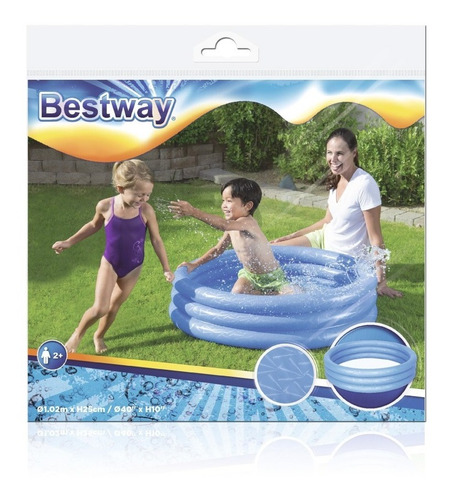 Imagen 4 de 5 de Pileta Inflable Bestway 51024 Redonda 3 Aros 102x25cm 101 Lt