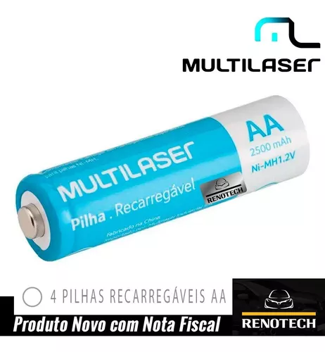 PILHAS RECARREGAVEIS AA MULTILASER 4 UNIDADES CB052