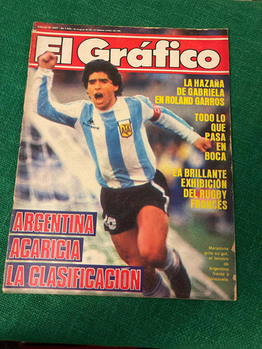 Revista El Gráfico Maradona Argentina Acaricia La Clasificac