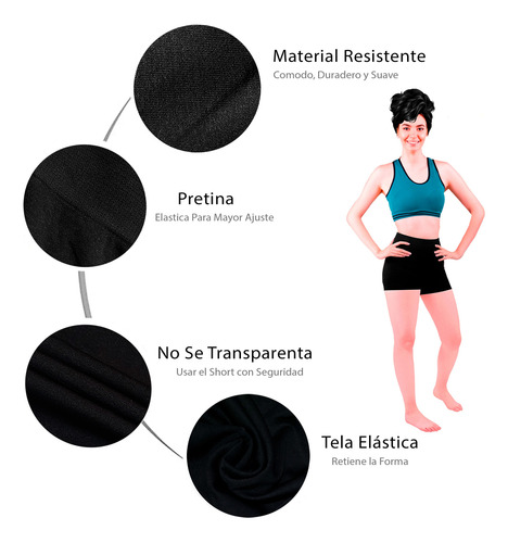 Paquete 2 Short Licra Mujer, Corto, Deportivo, Boxer, Biker