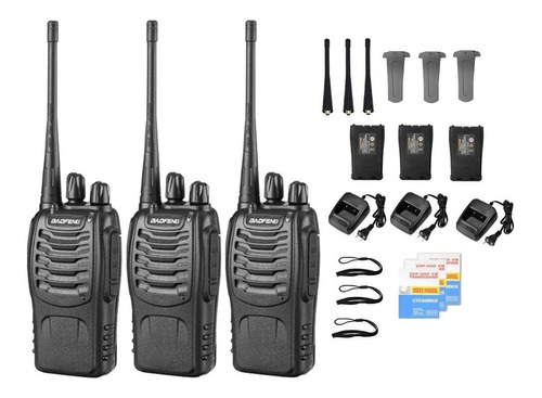 Radio Walkie Talkie Baofeng Bf-888s Uhf X3 Bateria 2800m Ah