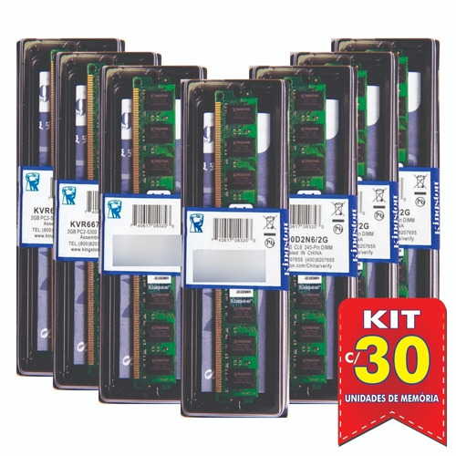 Memória Kingston Ddr2 2gb 800 Ou 667 Mhz Desktop Kit C/30   