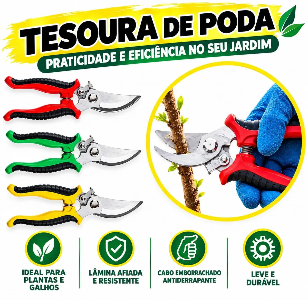 Tesoura de Poda Vermelho Galhos Jardinagem Profissional Aço Inox Alicate Bypass Corte Preciso Plantas Flores Frutíferas Horta Pomar Bonsai Suculentas Cabo Ergonômico Mahkala