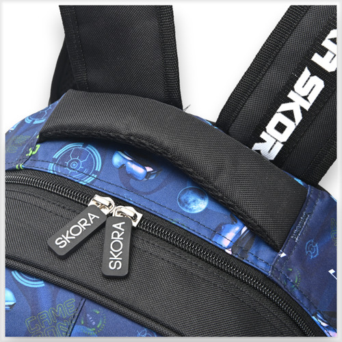 Mochila Skora Lets Play Escolar Reforzada Para Espalda Color Gamezone Diseño De La Tela Estampado