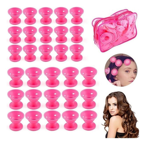 Rollos De Pelo Lazhu Pink Magic, 30 Unidades, Juego De Rodil