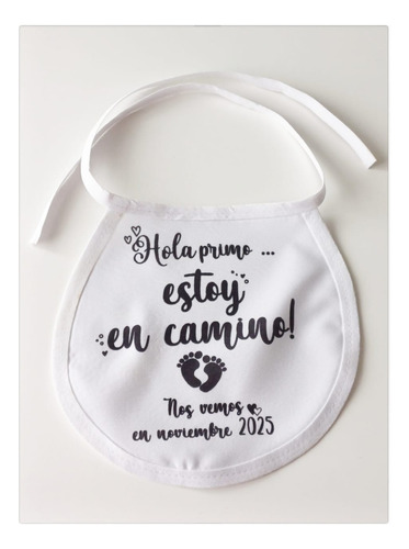 Souvenir Babero De Tela Para Bebés Con Nombres Personalizado Blanco Unico
