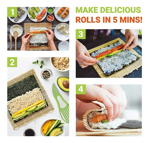 Kit Para Hacer Sushi Con Forma De Rollo De Bambú, Kit Para H