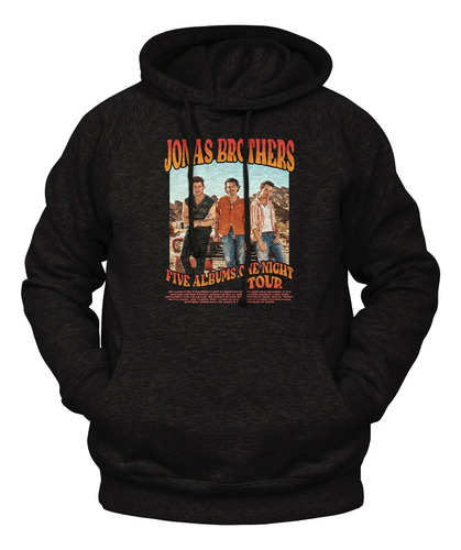 Buzo Jonas Brothers Five Albums One Night Hoodie