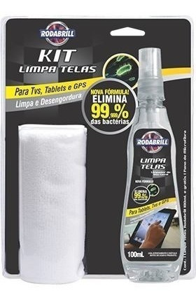 Kit Limpa Telas Rodabrill Tvs, Gps, Tablets Celular 100ml
