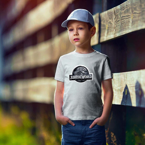 Imagen 4 de 6 de Remera Blanca Jurasic World Cine Unisex Niños Varios Diseños